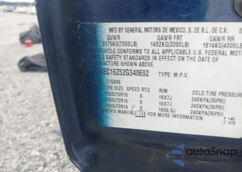 2002 GMC Yukon Xl 1500 Slt z USA, uszkodzony, nr VIN 3GKEC16Z52G340692